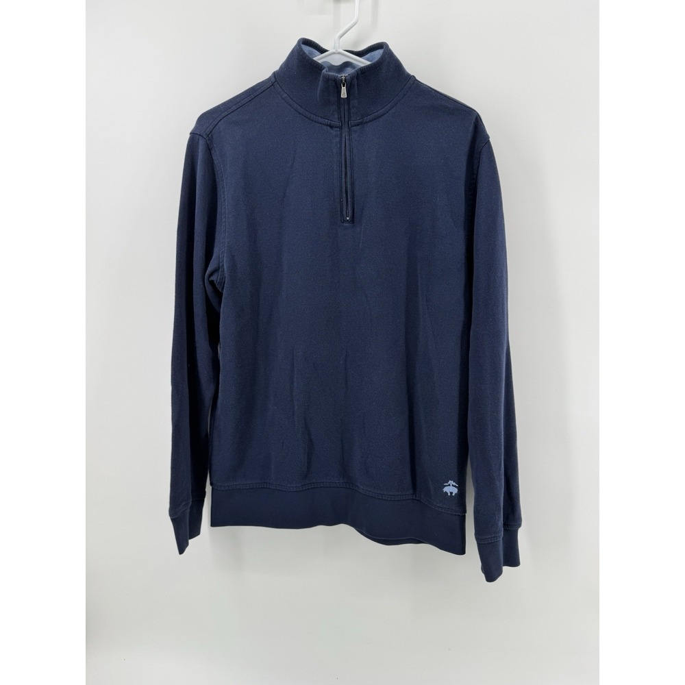 Brooks Brothers Sweater Mens 1/4 Zip Small Navy Cotton Nylon